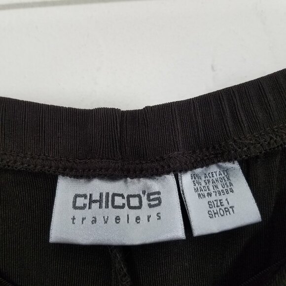 Travelers by Chico's Pull-On Stretch Pants Brown Size 1 SHORT - Picture 3 of 5